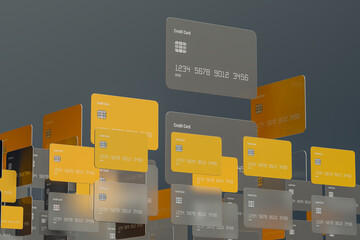 Diverse credit card abstract for financial transactions