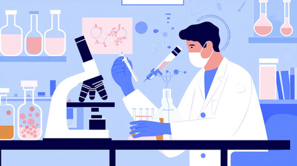 Laboratory Researcher Analyzing Samples with Advanced Equipment