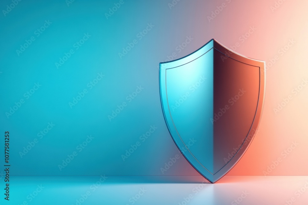 Poster a shield icon stands prominently against a blue-to-white gradient backdrop, symbolizing essential cy