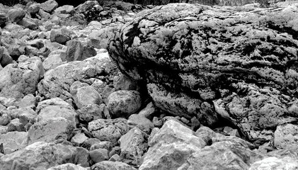 black and white stone