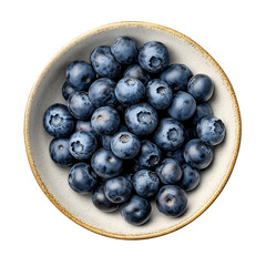 Top view, blueberries on a plate