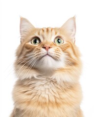 Obraz premium Majestic Maine Coon Cat Portrait with Fluffy Mane and Intense Gaze for Pet Lovers