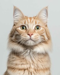 Majestic Maine Coon Cat Portrait with Fluffy Mane and Intense Gaze for Pet Lovers

