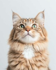 Majestic Maine Coon Cat Portrait with Fluffy Mane and Intense Gaze for Pet Lovers

