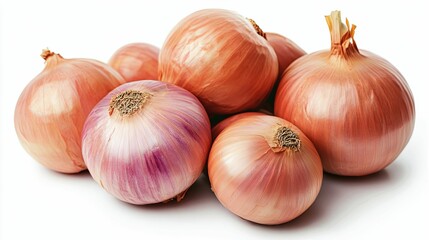 Close-up of Fresh Brown Onions with Purple Hues