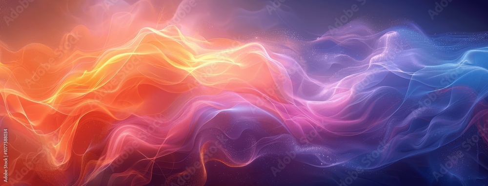 Poster vibrant abstract waves multicolored flowing curves creative elegant dynamic background