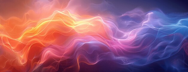 Obraz premium Vibrant Abstract Waves Multicolored Flowing Curves Creative Elegant Dynamic Background
