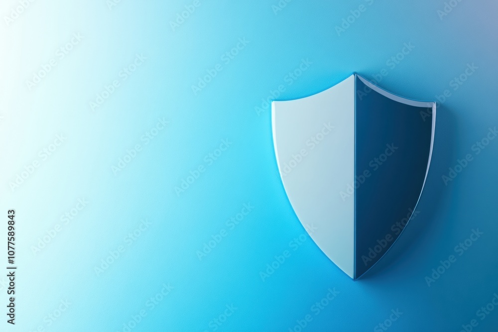 Aufkleber a clean shield icon set against a blue-to-white gradient background symbolizes effective cybersecuri