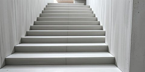 Fototapeta premium Modern stair step design made of reinforced concrete material for construction projects, construction project, contemporary