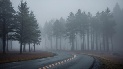 Obraz premium 4K Foggy Forest Wallpaper