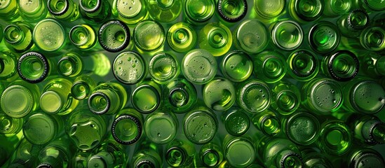 Green Glass Bottles Close Up