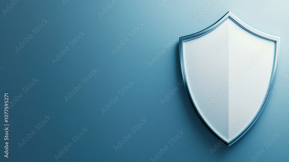 Leinwandbilder A shield icon displayed on a gradient background symbolizes the importance of cybersecurity services for safeguarding digital information. Generative AI