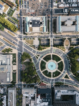 Aerial View of Logan Circle and in Philadelphia