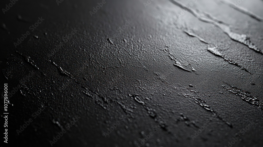 Poster abstract texture of a black surface with a subtle light reflection.