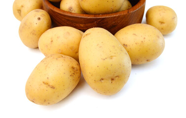 New potato isolated on white background close up