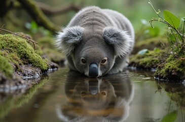 Fototapeta premium bear in water