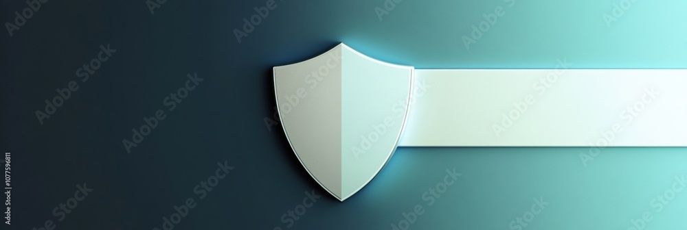 Poster A shield icon is prominently displayed on a gradient background, symbolizing protection and security in the realm of cybersecurity services. Generative AI