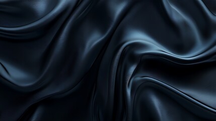 Obraz premium Smooth, flowing, luxurious black satin fabric with soft, gentle folds and wrinkles.