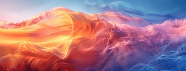 Obraz premium Abstract Vibrant Gradient Background Blue Orange Yellow Noise Texture Design Banner Cover