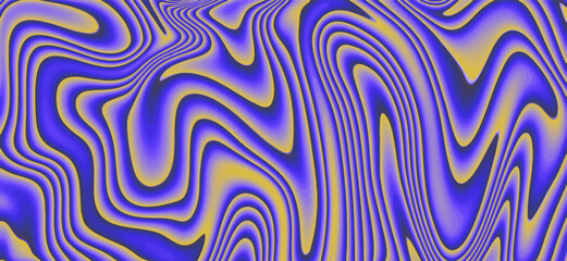 Cool Acid Vibrant Wavy Texture. Abstract Psychedelic Optical Illusion Pattern Background.