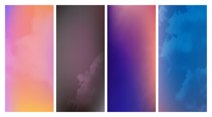 Modern colorful gradient background with clouds