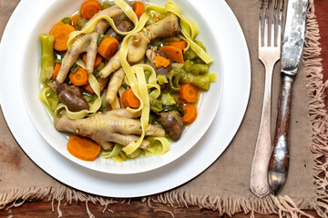 The most rustic and nutritious soup in the world, real food rich in healthy nutrients with chicken feet