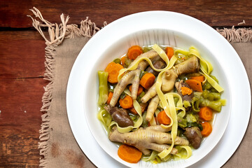 The most rustic and nutritious soup in the world, real food rich in healthy nutrients with chicken feet