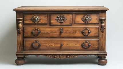 a wooden dresser with four drawers
