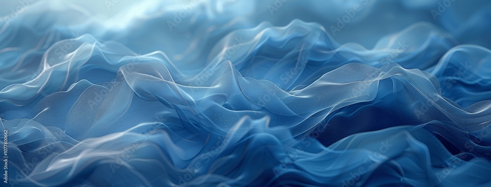 Poster abstract blue business background with smooth wave lines and copy space