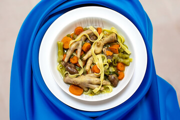 The most rustic and nutritious soup in the world, real food rich in healthy nutrients with chicken feet