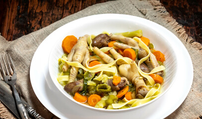 The most rustic and nutritious soup in the world, real food rich in healthy nutrients with chicken feet