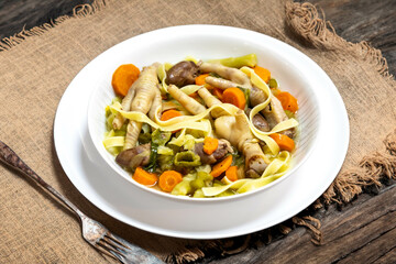 The most rustic and nutritious soup in the world, real food rich in healthy nutrients with chicken feet