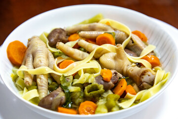 The most rustic and nutritious soup in the world, real food rich in healthy nutrients with chicken feet