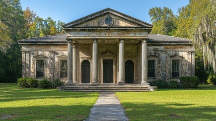 Obraz premium an old stone building with columns