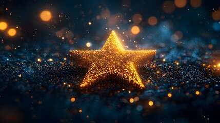 A glowing star shines with unparalleled brightness in a sea of dim stars, creating a contrast that highlights the beauty of standing out