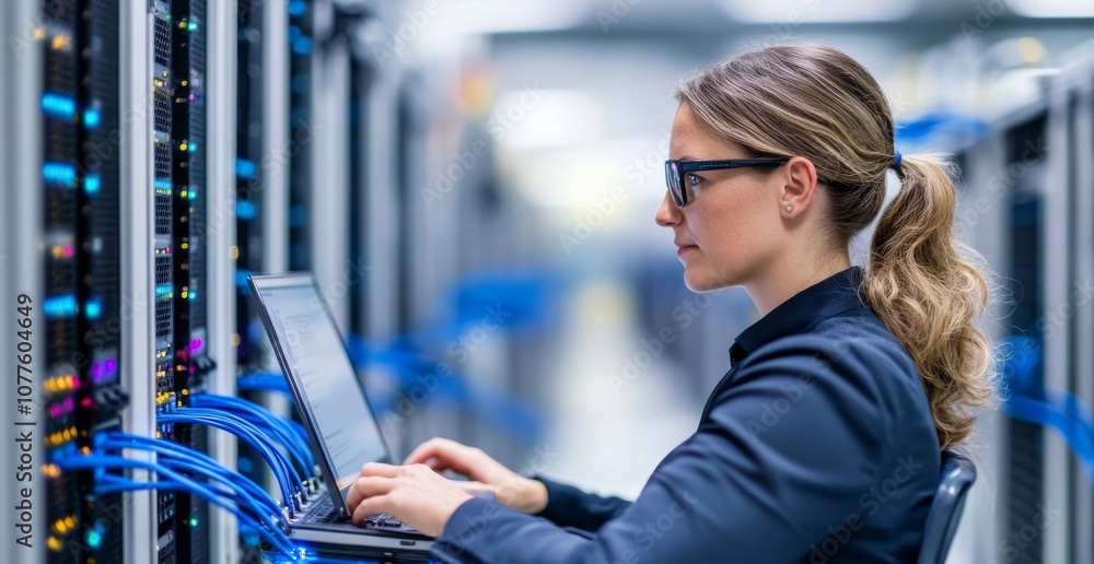 Poster technology professional monitors data systems efficiently in a modern server environment