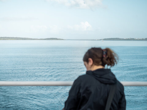 Teen on K'gari ferry