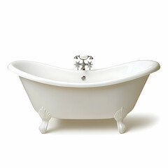 White Clawfoot Bathtub, bathroom, white bathtub, bath tub, soaking tub, bathroom decor