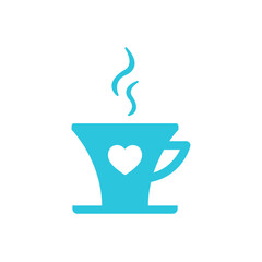 Decaf Coffee Icon. Isolated on white background. From blue icon set.