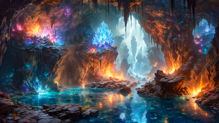 Fototapeta premium crystal cavern - network of crystal caves