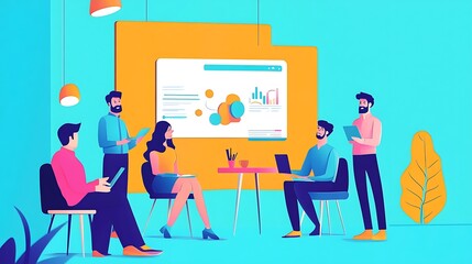 Obraz premium Startup Pitch Investors A young entrepreneur presenting a startup idea to potential investors in Silicon Valley with a focus on disruptive technologies and innovative business models