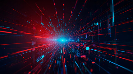 Fototapeta premium Futuristic Depiction of Machine Learning Networks, generative ai illustration