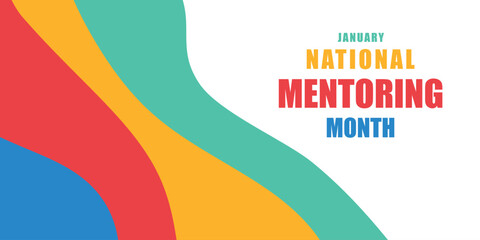 National Mentoring Month vector template. Empowering Futures and Inspiring Growth with Mentorship and Support Graphics. background, banner, card, poster design.