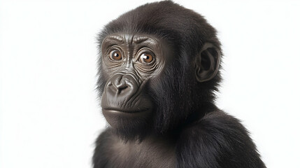 Obraz premium Curious Baby Gorilla Portrait, primate, ape, young, animal, wildlife