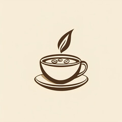 Coffee Cup with Beans and Steam Icon
