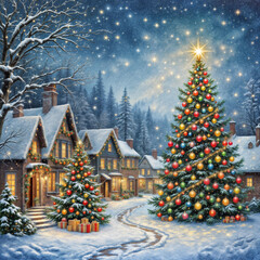 Obraz premium christmas village