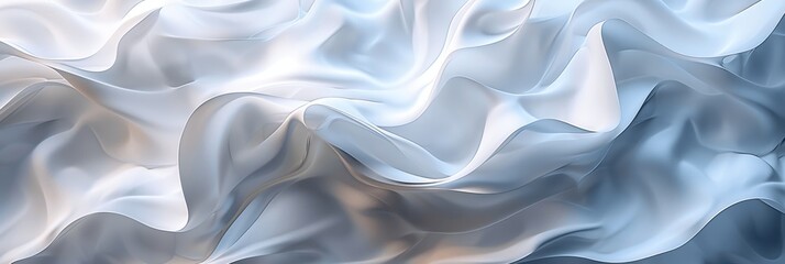 Obraz premium Abstract Minimalist White Background with Wavy Lines and Elegant Gradient Curves