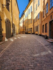 Stockholm narrow street in the town