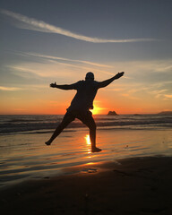 Jumping for Joy at the Beach