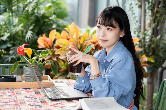 Woman in a coffee shop